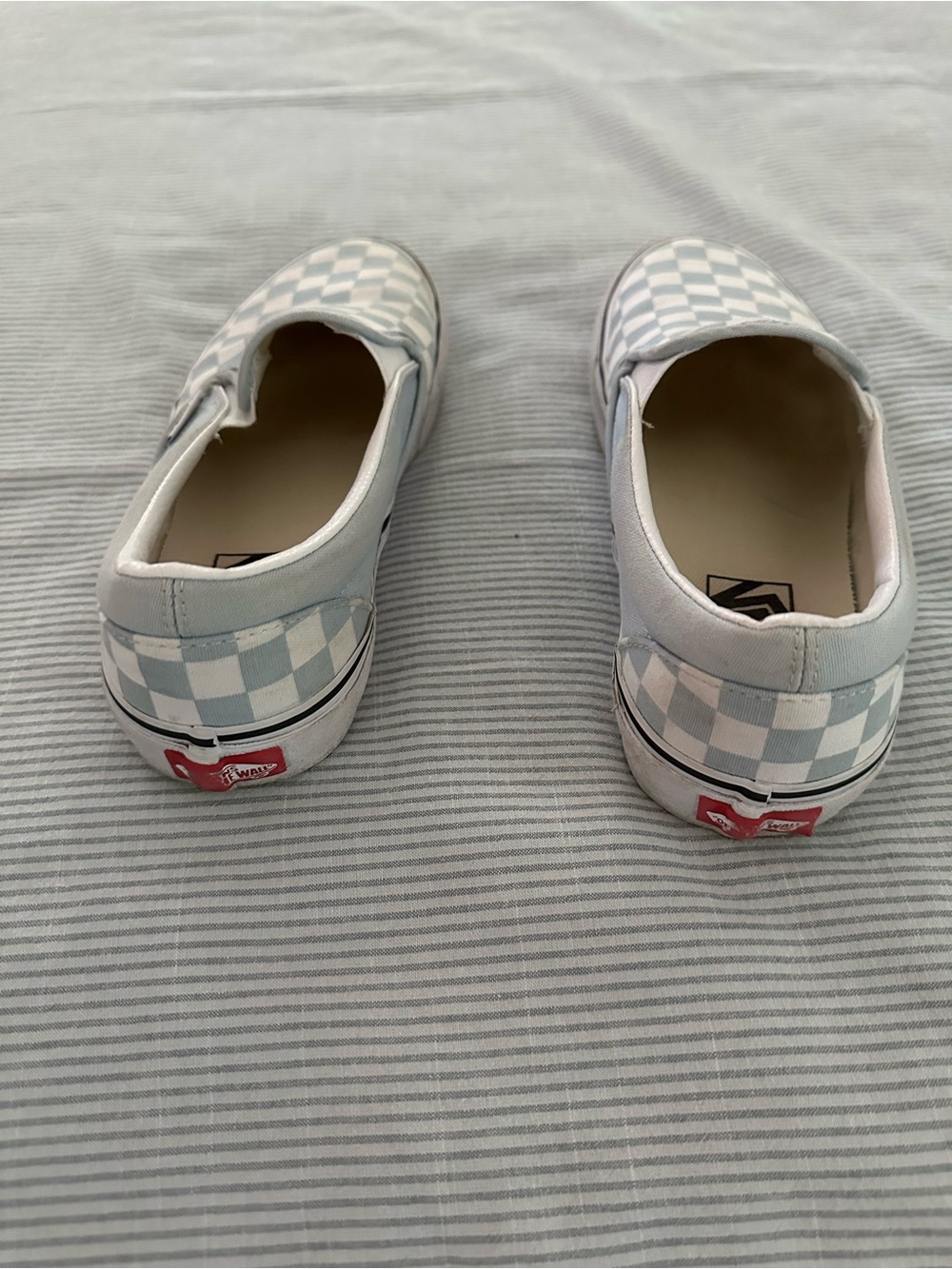 Vans Checkerboard Slip-On Sneakers in Light Blue & White - Picture 4 of 5